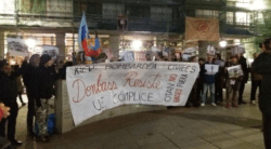Concentración de apoyo al Donbass, víctima de los bombardeos ucranianos